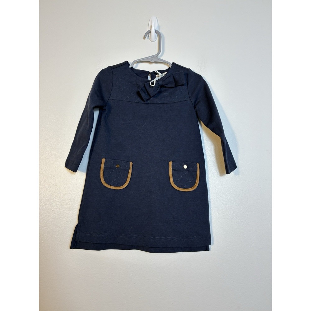 Hope And Henry Long Sleeve Dress Girls 2T Navy Blue Equestrian Preppy Old‎ Money